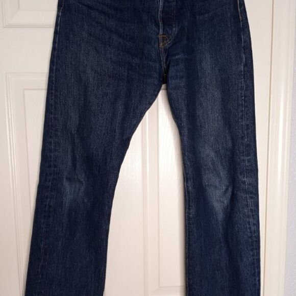 Levi's 501 Men's Original Fit Straight Leg Button Fly Blue Jeans 34x30 - Picture 1 of 10